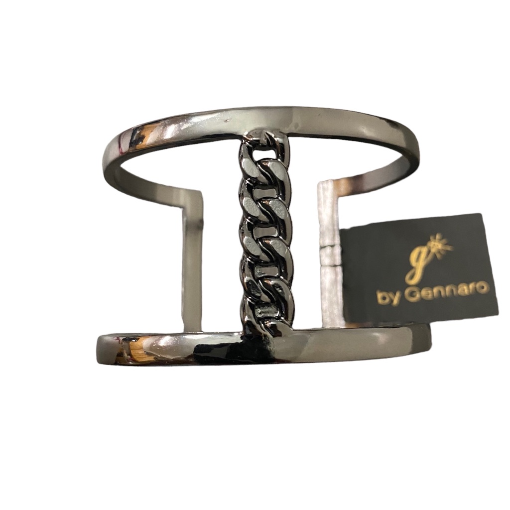 Gennaro Cuff Metallic Black Chain Design Bracelet